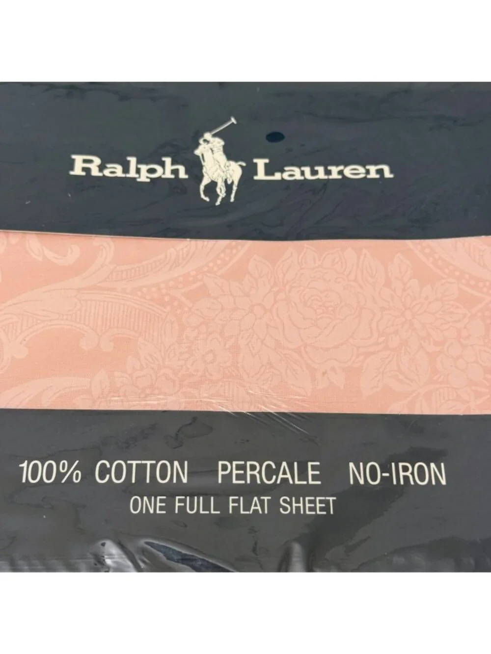 Polo Ralph Lauren Full Flat Sheet Avery Pink 100% Cotton Vintage 80s New NOS